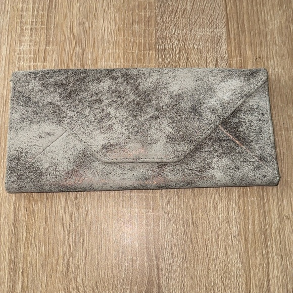Aimee Kestenberg silver gray rose gold envelope wallet clutch NEW - Picture 2 of 7
